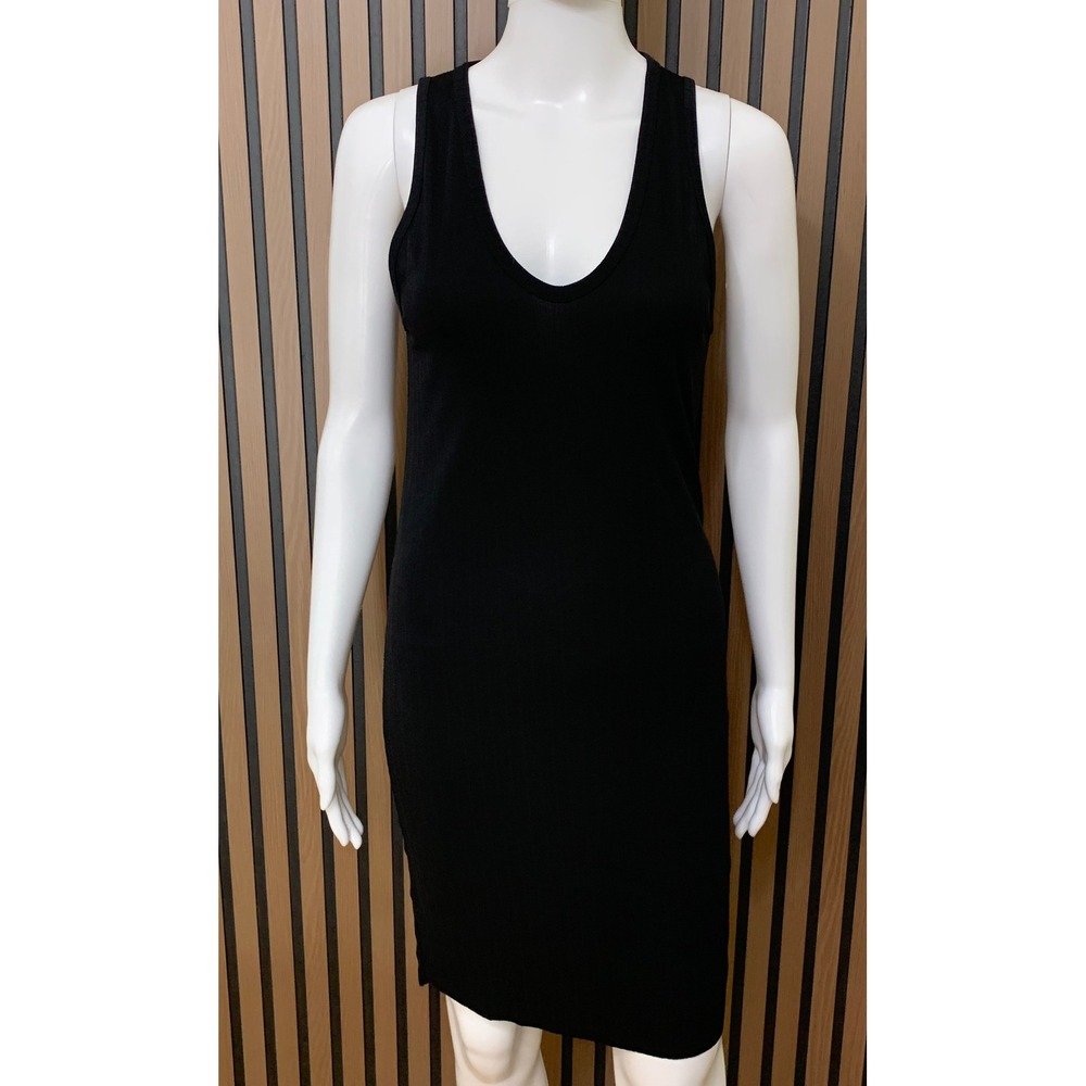 Rag & Bone Black Ribbed Tank Dress Scoop Neck Sleeveless Size S Small